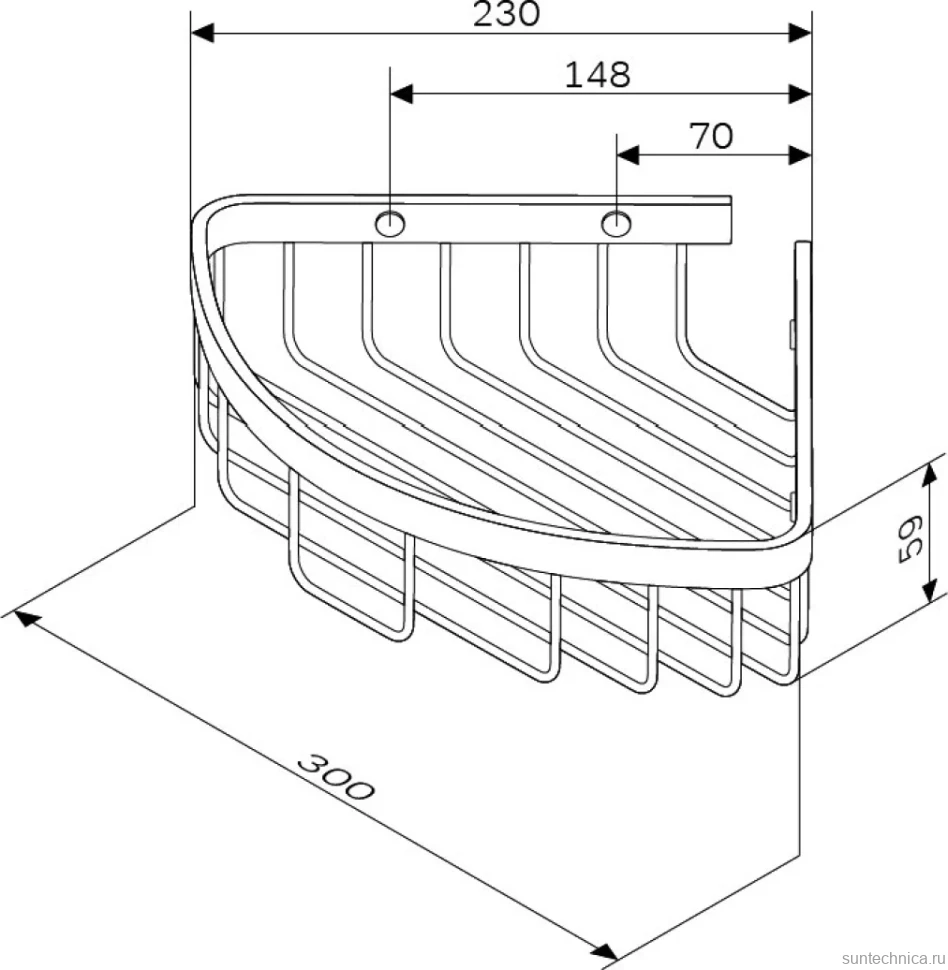 Полка AM.PM Sense L A7452122 угловая, черная