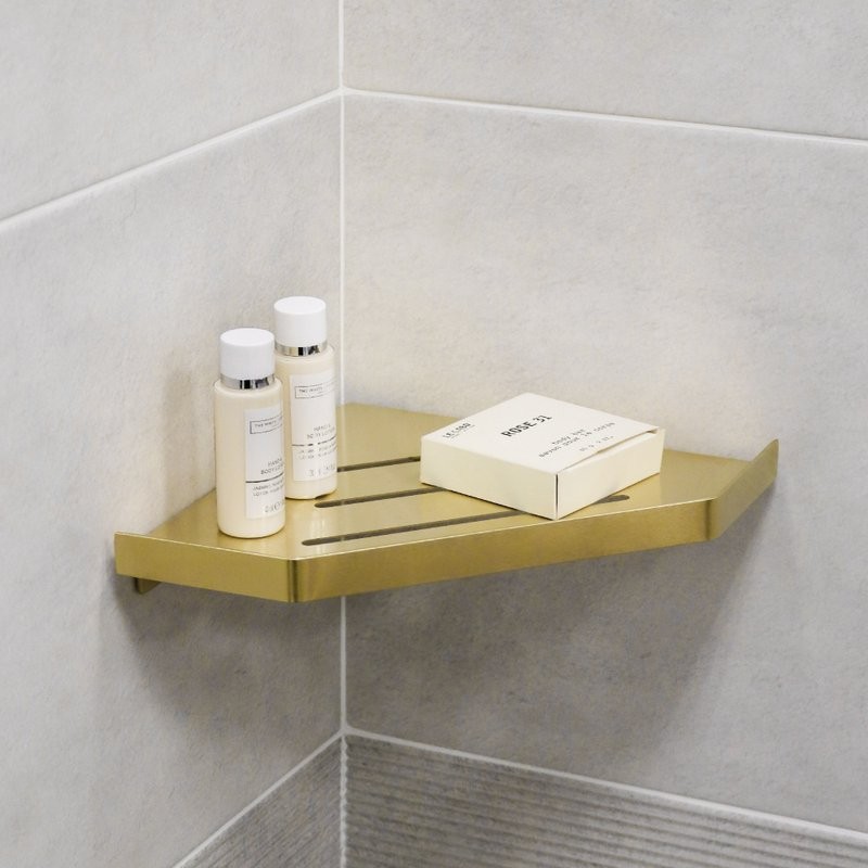 Полка Fixsen Hi-Tech FX-841G угловая, матовое золото