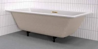 Акриловая ванна WHITECROSS Wave 150x70 см, пристенная, белый глянец, на ножках
