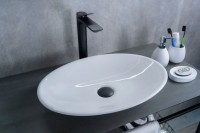 Накладная раковина GID Lago N9022 50 глянцевая белая, овальная, фаянс