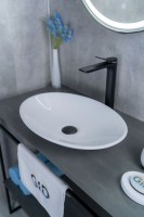 Накладная раковина GID Lago N9022 50 глянцевая белая, овальная, фаянс