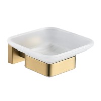 Мыльница Shevanik SG56G SG5603G настенная, стеклянная, золотая