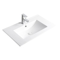 Мебельная раковина GID Integrado 9070e 71 накладная, глянцевая белая, прямоугольная, фаянс