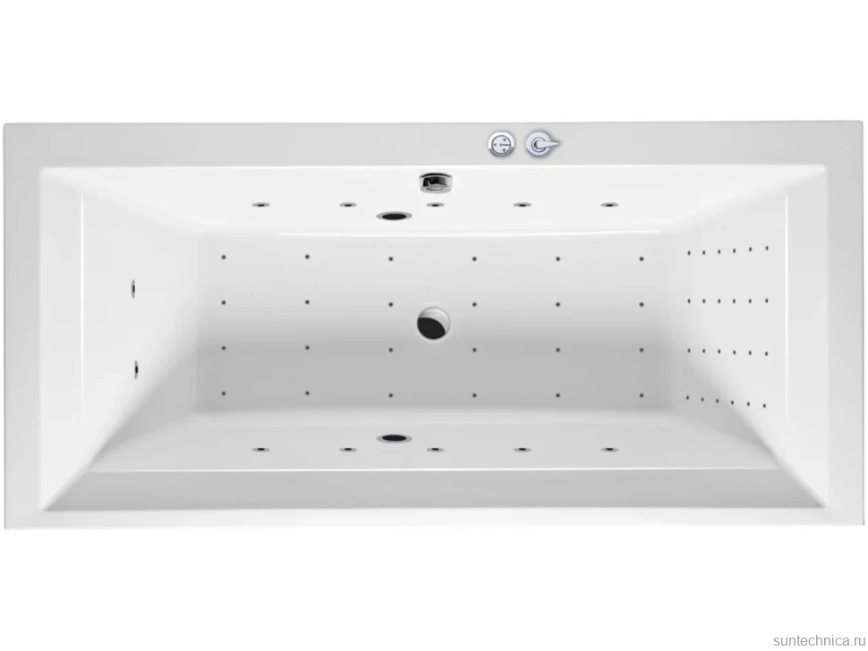 Акриловая ванна Excellent Crown Grand Crown Grand WAEX.CRG19.NANO 190x90 см, встраиваемая, с гидромассажем, белая, со сливом-переливом