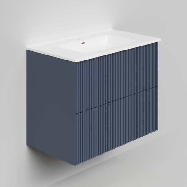 Тумба с раковиной La Fenice Terra Twin 80 подвесная, blu grigio, раковина Slim Line 80 см