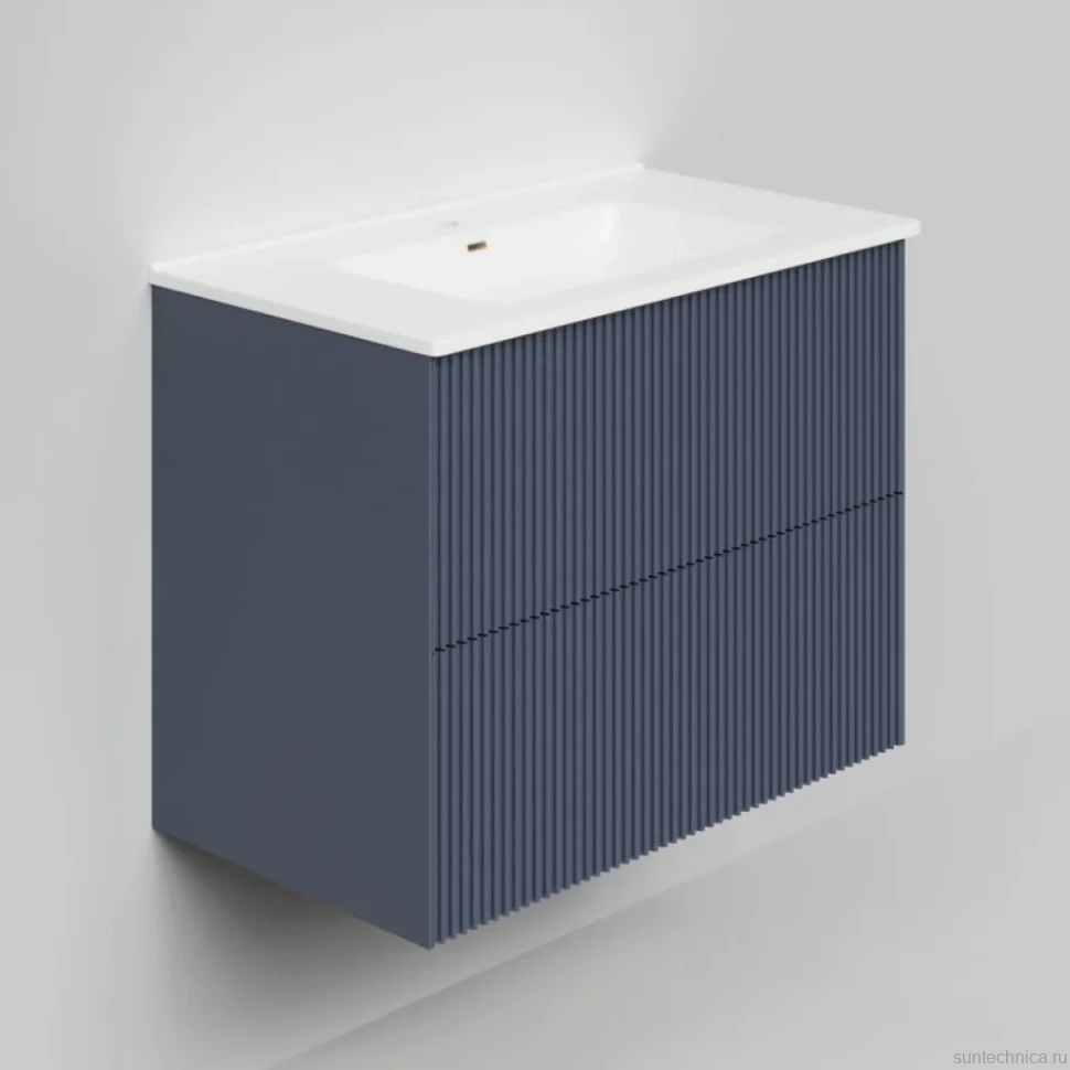 Тумба с раковиной La Fenice Terra Twin 80 подвесная, blu grigio, раковина Slim Line 80 см