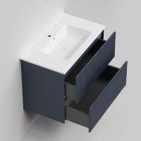 Тумба с раковиной La Fenice Terra Twin 80 подвесная, blu grigio, раковина Slim Line 80 см