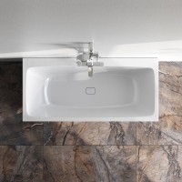 Акриловая ванна AM.PM Func 150x70 см, пристенная, белая, с каркасом