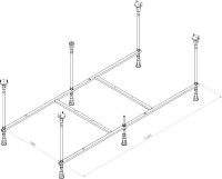 Акриловая ванна AM.PM Func 150x70 см, пристенная, белая, с каркасом