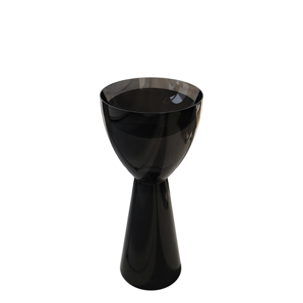 Раковина напольная Abber Kristall AT2703Onyx 45 глянцевая черная, круглая, моноблок