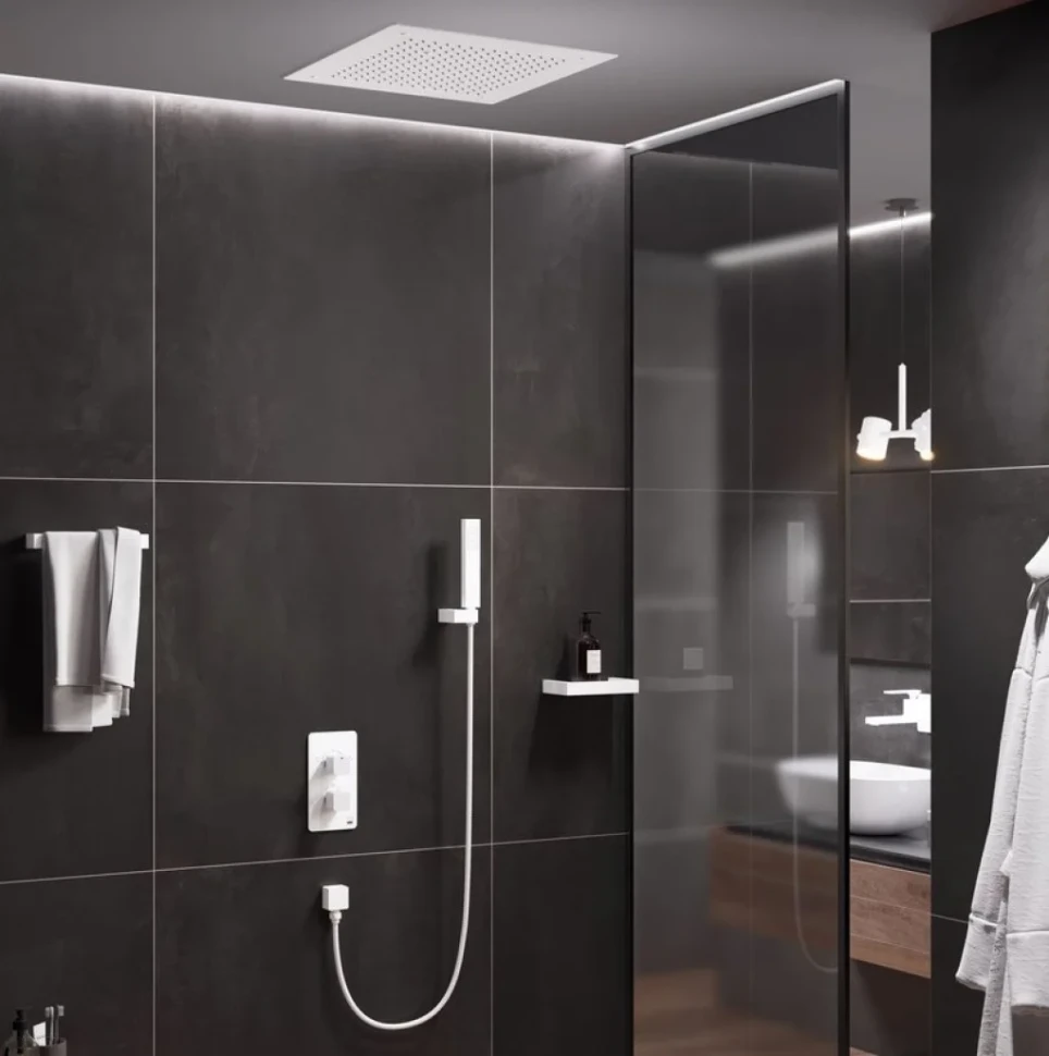 Душевой комплект Timo Petruma SX-5029/16SM С ВНУТРЕННЕЙ ЧАСТЬЮ, с термостатом, белый матовый