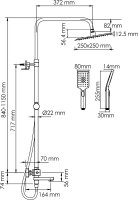 Душевая стойка Wasserkraft Abens 2000 A299.255.130.BM Thermo с термостатом, черная