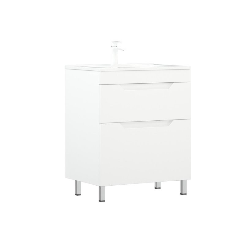 Тумба с раковиной Corozo Юта 65 Z2 напольная, глянцевая белая