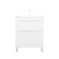 Тумба с раковиной Corozo Юта 65 Z2 напольная, глянцевая белая