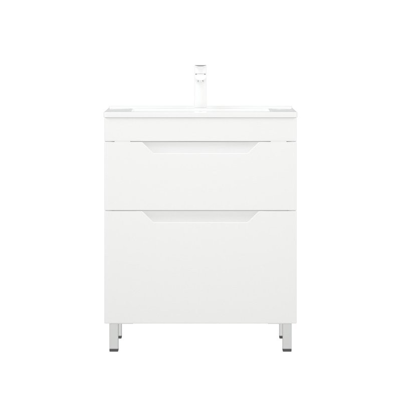 Тумба с раковиной Corozo Юта 65 Z2 напольная, глянцевая белая