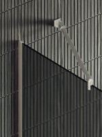 Душевая перегородка Maybahglass MGD-736-5у 89 см, профиль хром матовый, стекло графит матовое