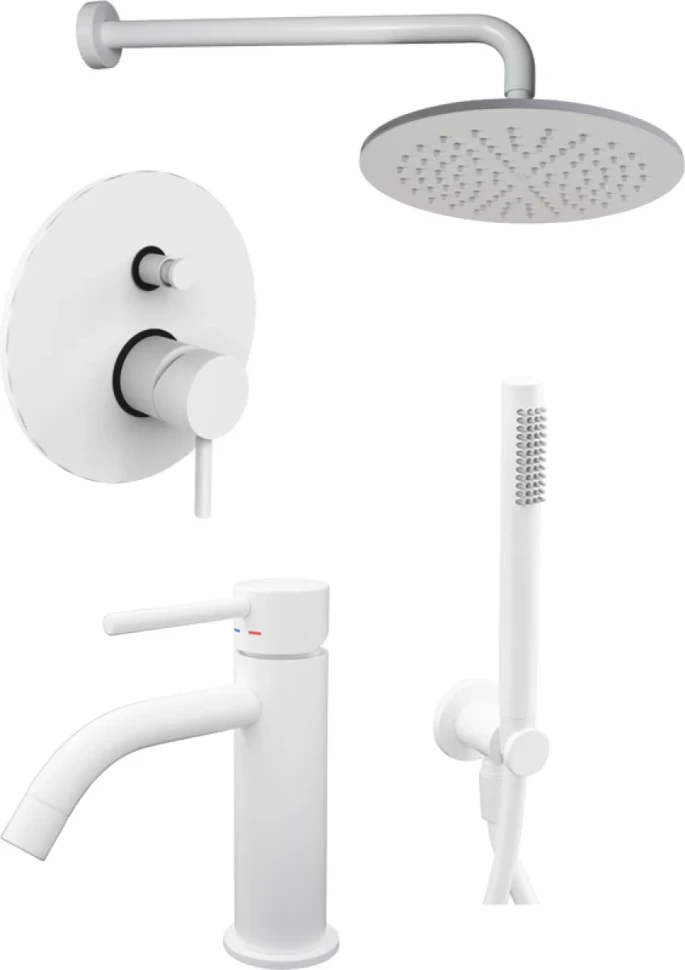 Комплект для ванной Paffoni Light KITLIG015BO071 С ВНУТРЕННЕЙ ЧАСТЬЮ, белый