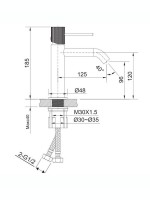 Смеситель для раковины AltroBagno Bilancia AltroBagnoBilancia0141GM оружейная сталь