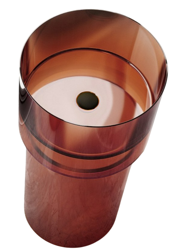 Раковина напольная Abber Kristall AT2701Opal-H 45 коричневая, круглая