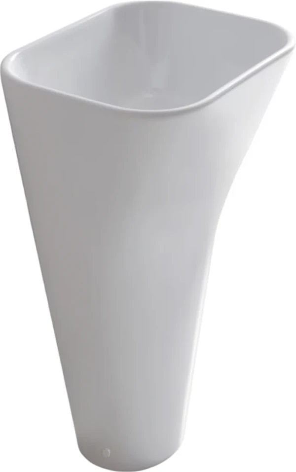 Раковина напольная Galassia Meg11 5405P Monolith 50x40 белая, прямоугольная, моноблок, фаянс