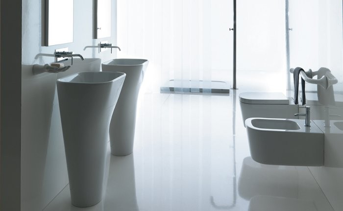 Раковина напольная Galassia Meg11 5405P Monolith 50x40 белая, прямоугольная, моноблок, фаянс