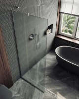 Душевая перегородка Maybahglass MGD-680-5у 109 см, профиль хром матовый, стекло сатин