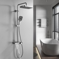 Душевая стойка Rose R1896T-6 с термостатом, пепельный