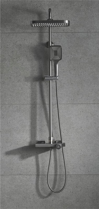 Душевая стойка Rose R1896T-6 с термостатом, пепельный