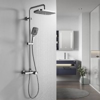 Душевая стойка Rose R1896T-6 с термостатом, пепельный