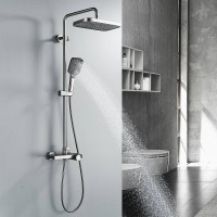 Душевая стойка Rose R1896T-6 с термостатом, пепельный