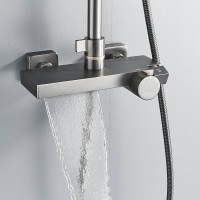 Душевая стойка Rose R1896T-6 с термостатом, пепельный