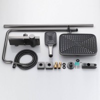 Душевая стойка Rose R1896T-6 с термостатом, пепельный