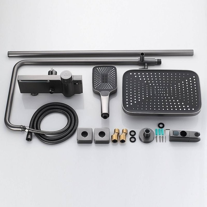 Душевая стойка Rose R1896T-6 с термостатом, пепельный