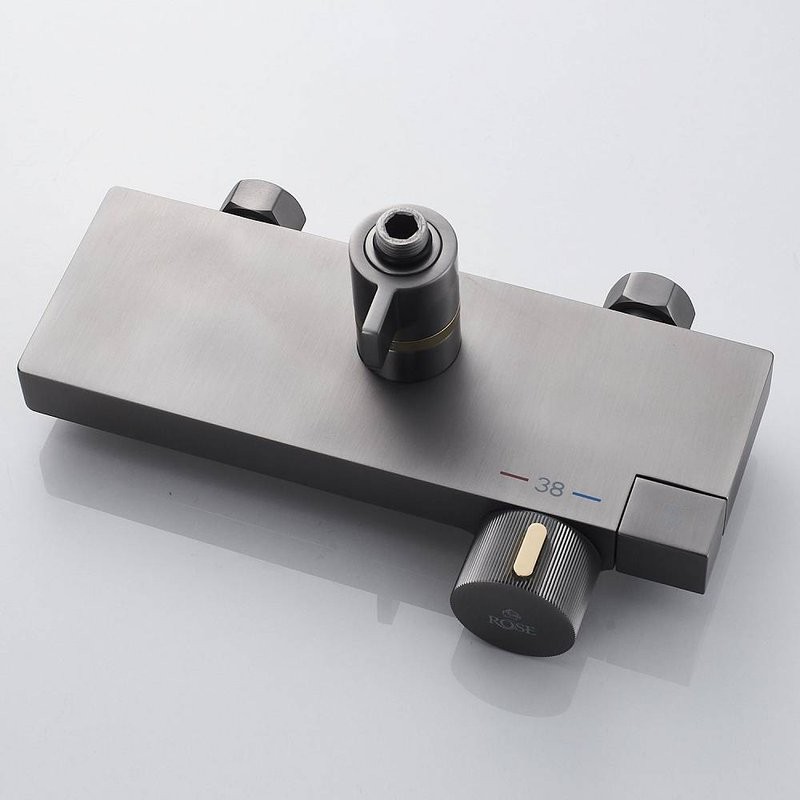 Душевая стойка Rose R1896T-6 с термостатом, пепельный