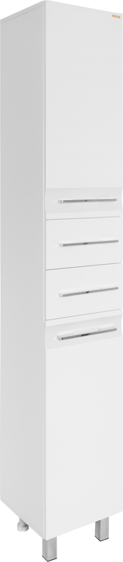 Шкаф пенал для ванной Vod-Ok Мальта 35 R с бельевой корзиной, белый