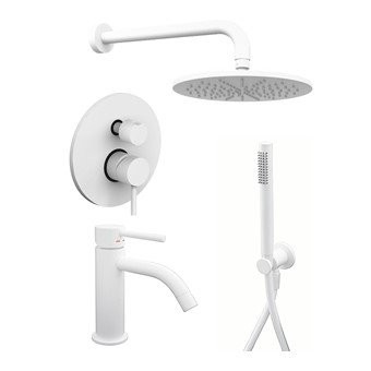 Комплект для ванной Paffoni Light KITLIG018BO071 С ВНУТРЕННЕЙ ЧАСТЬЮ, белый матовый