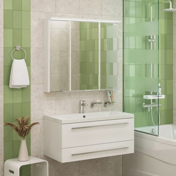 Мебель для ванной комнаты 1MarKa Соната 75П с 2 ящиками, белый глянец