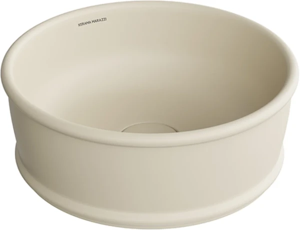 Накладная раковина KERAMA MARAZZI Circo 36 матовая песочная, круглая, фаянс