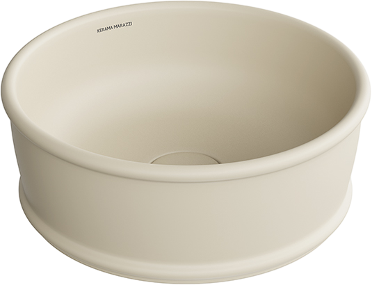 Накладная раковина KERAMA MARAZZI Circo 36 матовая песочная, круглая, фаянс