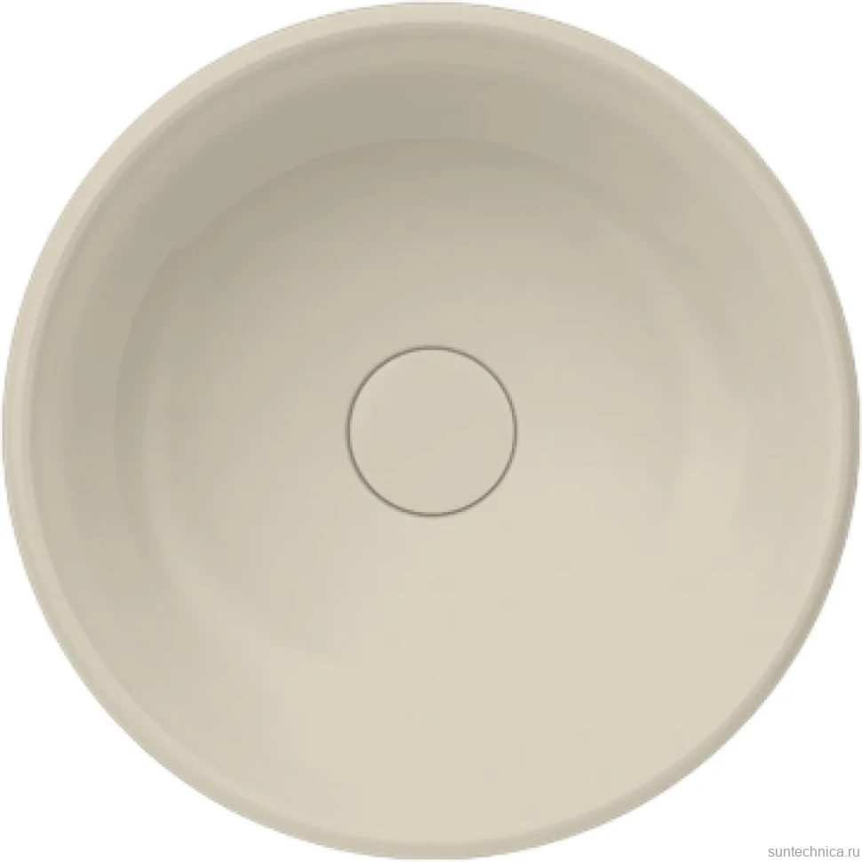 Накладная раковина KERAMA MARAZZI Circo 36 матовая песочная, круглая, фаянс