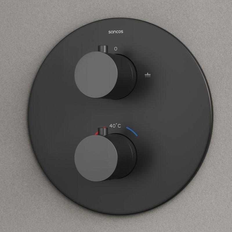 Душевой комплект Sancos Etna SC9010MB С ВНУТРЕННЕЙ ЧАСТЬЮ, черный матовый