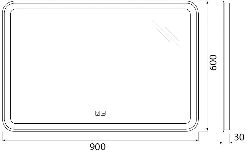 Зеркало BelBagno Marino 90х60 с подсветкой