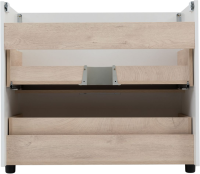 Тумба с раковиной Aquanet Ирис new 90 напольная, 2 ящика, белая глянцевая