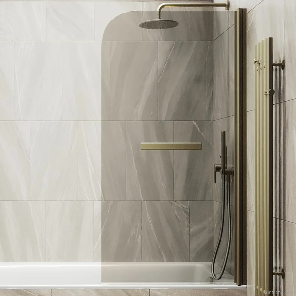 Шторка на ванну Maybahglass MGV-777-2 60x140, профиль бронза, стекло бронза