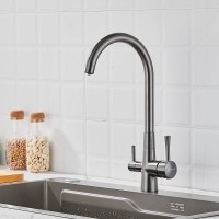 Смеситель для кухни с подключением фильтра Shevanik S428T, оружейная сталь