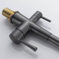 Смеситель для кухни с подключением фильтра Shevanik S428T, оружейная сталь