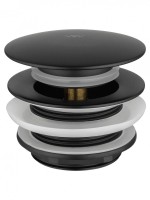 Донный клапан для раковины Wonzon & Woghand WW-SS105-MB без перелива, матовый черный