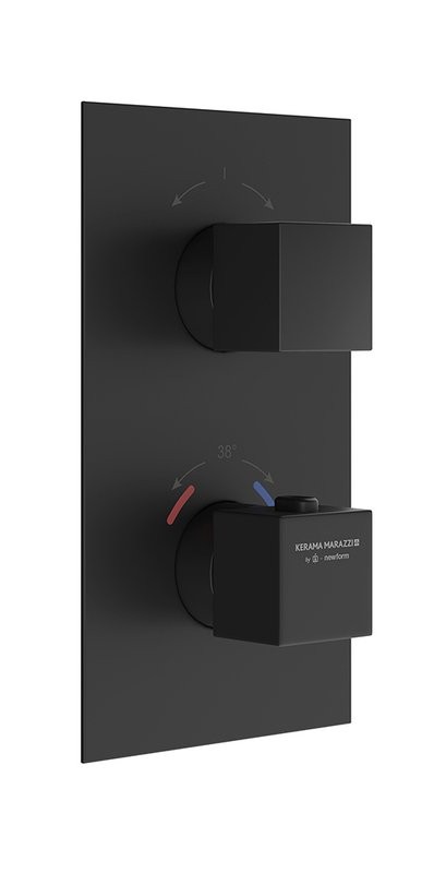 Термостатический смеситель встраиваемый KERAMA MARAZZI Futura 67648EKM.01.093 С ВНУТРЕННЕЙ ЧАСТЬЮ, матовый черный