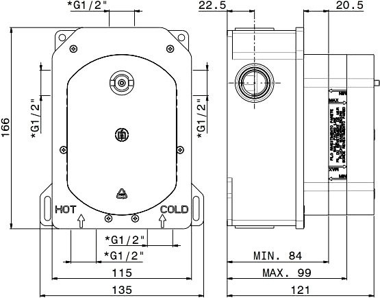 Термостатический смеситель встраиваемый KERAMA MARAZZI Futura 67648EKM.01.093 С ВНУТРЕННЕЙ ЧАСТЬЮ, матовый черный