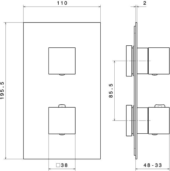 Термостатический смеситель встраиваемый KERAMA MARAZZI Futura 67648EKM.01.093 С ВНУТРЕННЕЙ ЧАСТЬЮ, матовый черный